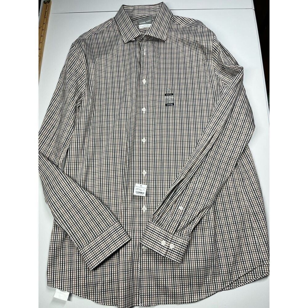 Michael Kors NWT Slim Tall Travel Stretch Button Down Work Shirt Sz 17 36/37